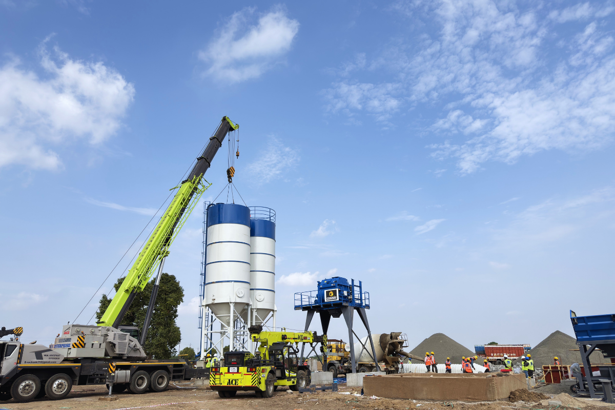 Vikram Readymix On-Site RMC Plant Setup Hitachi Energy Karjan Vadodara